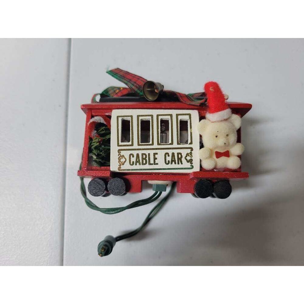 🚋 Noma Lighted Cable Car Christmas Ornaments Set of 2 Vintage Holiday Decor - Picture 4 of 6